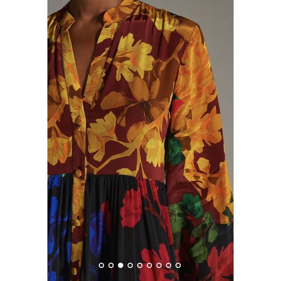 New Anthropologie Siddhartha Bansal Button-Front Maxi Dress sz Small - Picture 3 of 10